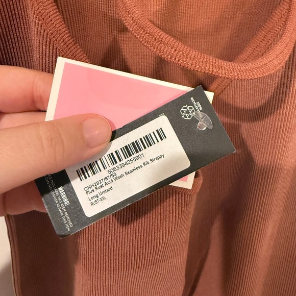 NWT PRETTY LITTLE THING Plus Rust Acid Wash Seamless Ribbed Strappy Unitard‎ XXL - Picture 8 of 9